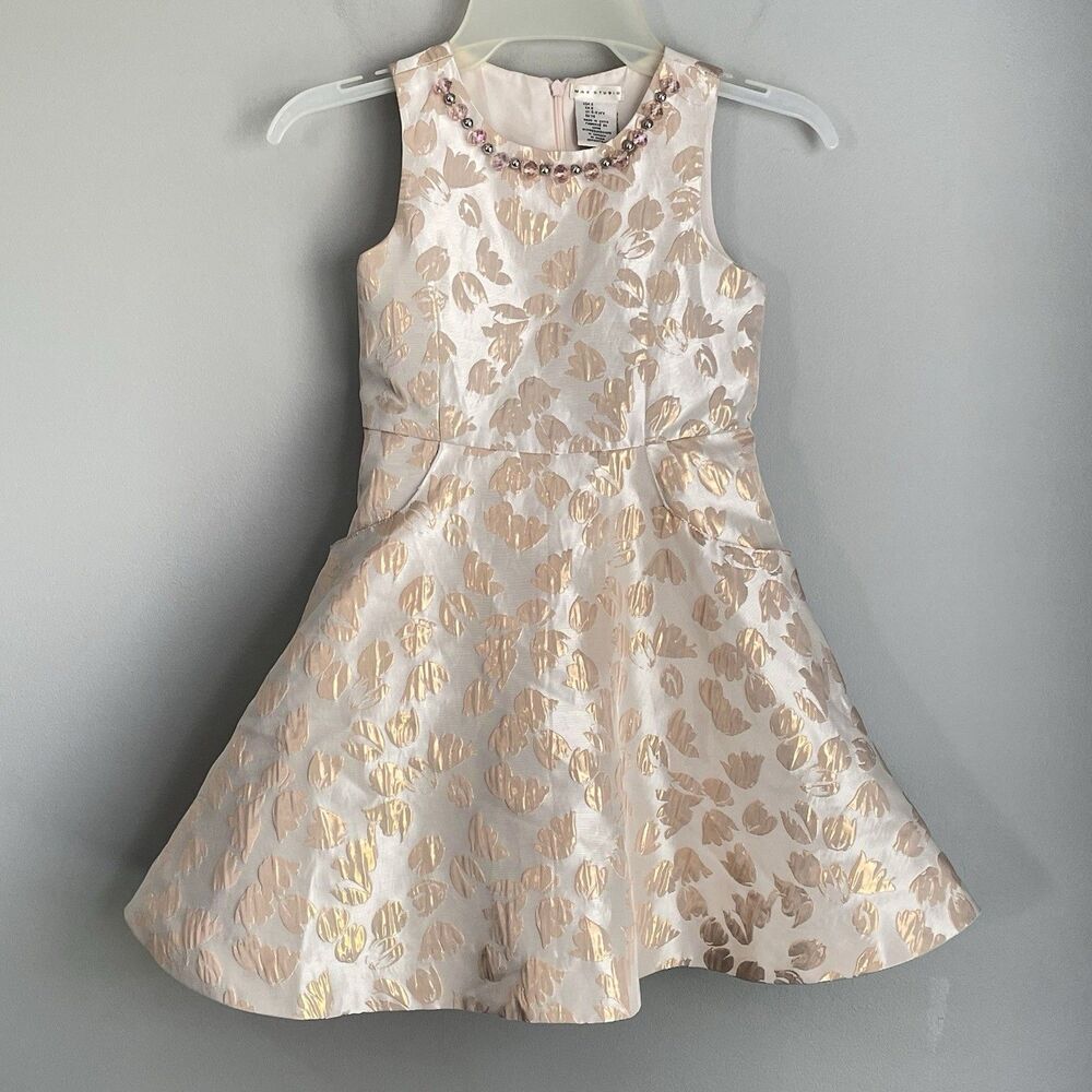 Max Studio Tulle Girls Dress Size 6 Fancy Floral Special Occasion Beaded Wedding